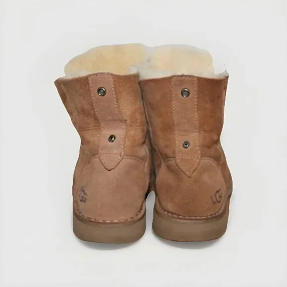 UGG Women's Quincy Fold Shearling Lined Lace-Up Boots Combat EU 38 Size 7 - Picture 5 of 9